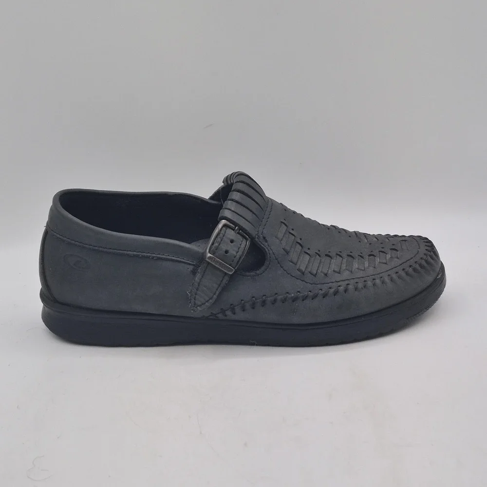 Dexter Walkmocs Shoes Mens Size 7 Gray Leather‎ Buckle Moccasins Casual Made USA